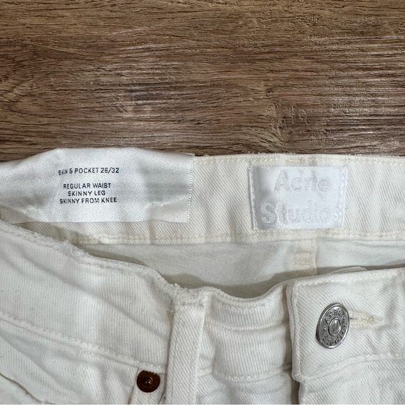 Acne Studios Skin 5 White Denim Vintage Skinny‎ Jeans Size 26 - Picture 8 of 8